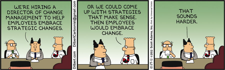 Dilbert about The Change.