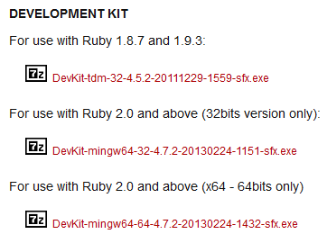 Instalar Ruby Development Kit